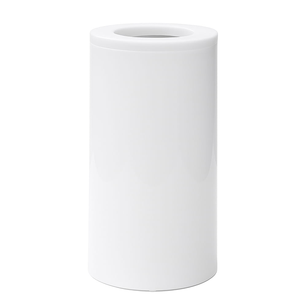 Lixeira com Tampa Vazada Tube Branco Fosco Banho Mais